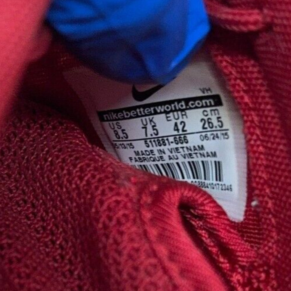 Nike Roshe One Triple Red The Flash Lightning Custom 511881-666 Mens Size 8.5 - Picture 8 of 10